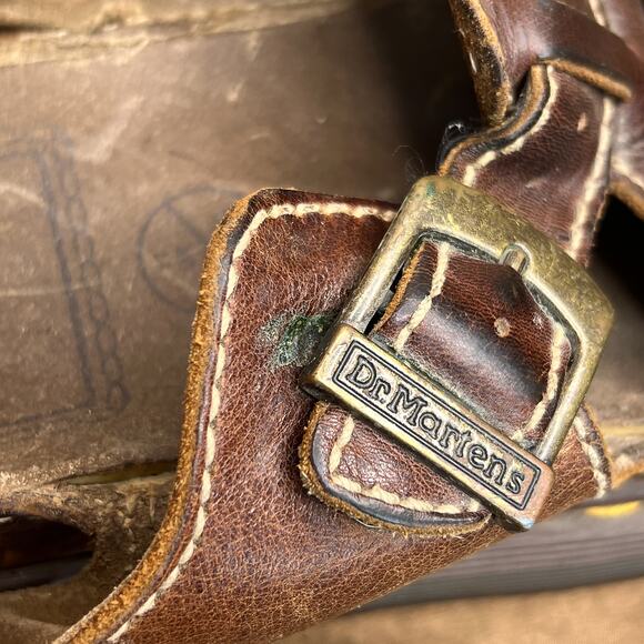 Vintage 90s Dr. Martens Fisherman Sandals Brown Leather Buckle Chunky Men's 12 - Picture 11 of 16